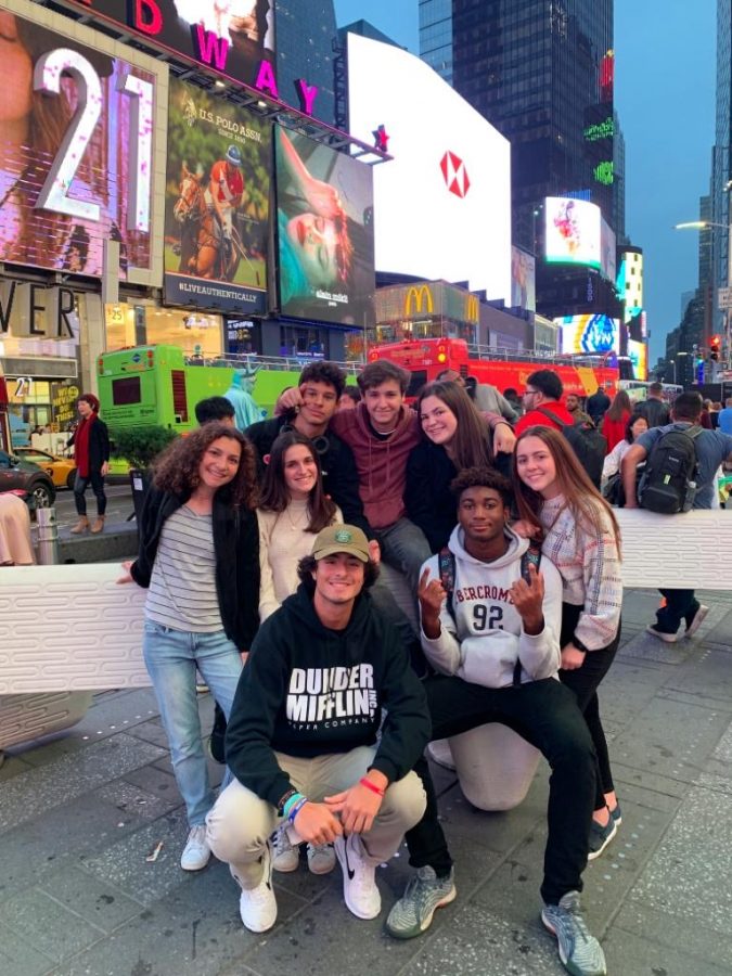 ILS juniors in Times Square before their experience at OLR.