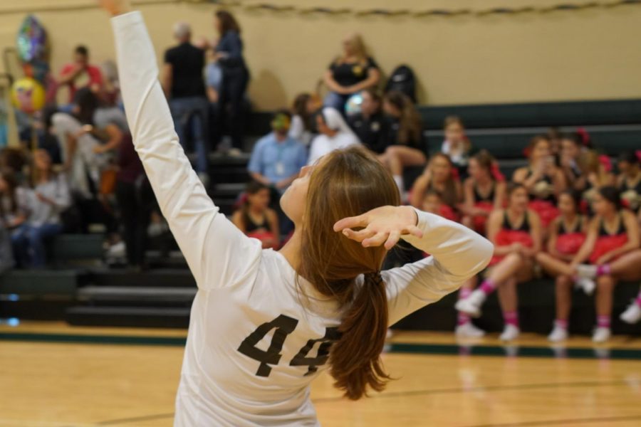 Senior Camila Moreno-Bo played Libero on Senior Night. 