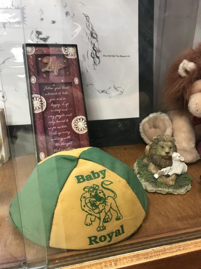 One of the old LaSalle beanies is on display in the SLC.