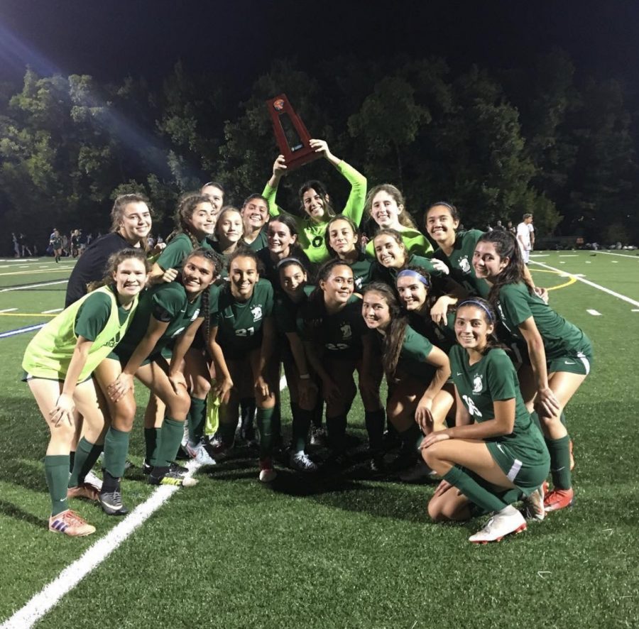Last year, the ILS girls varsity soccer team won the district championship. 