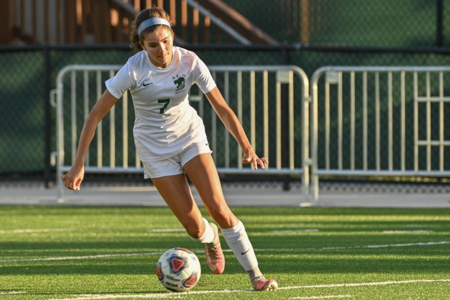 Senior Anabel Toledo pressures the defense.