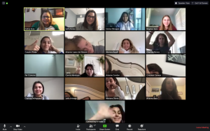 Mrs. Sosa’s AP Lang C Block class testing out Zoom for the first time! 