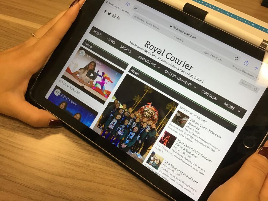 The Journalism class produces the school newspaper: The Royal Courier.