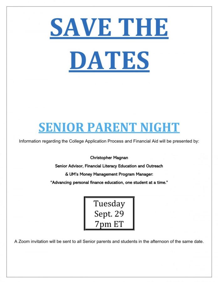 Senior parent night information Via Ms. Hoyos 