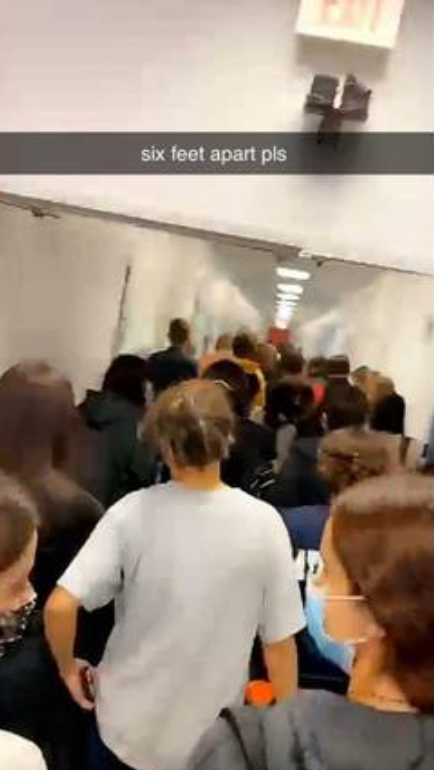 Crowded+hallway+at+MAST+Academy.