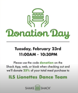 The Lionettes Shake Shack Fundraiser