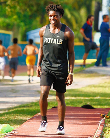 Immaculata-La Salles Jude Servius gets ready for his long jump.