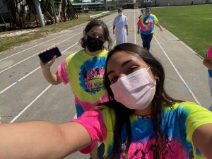 Senior Sophia Orihuela snapped a selfie during the walk. 