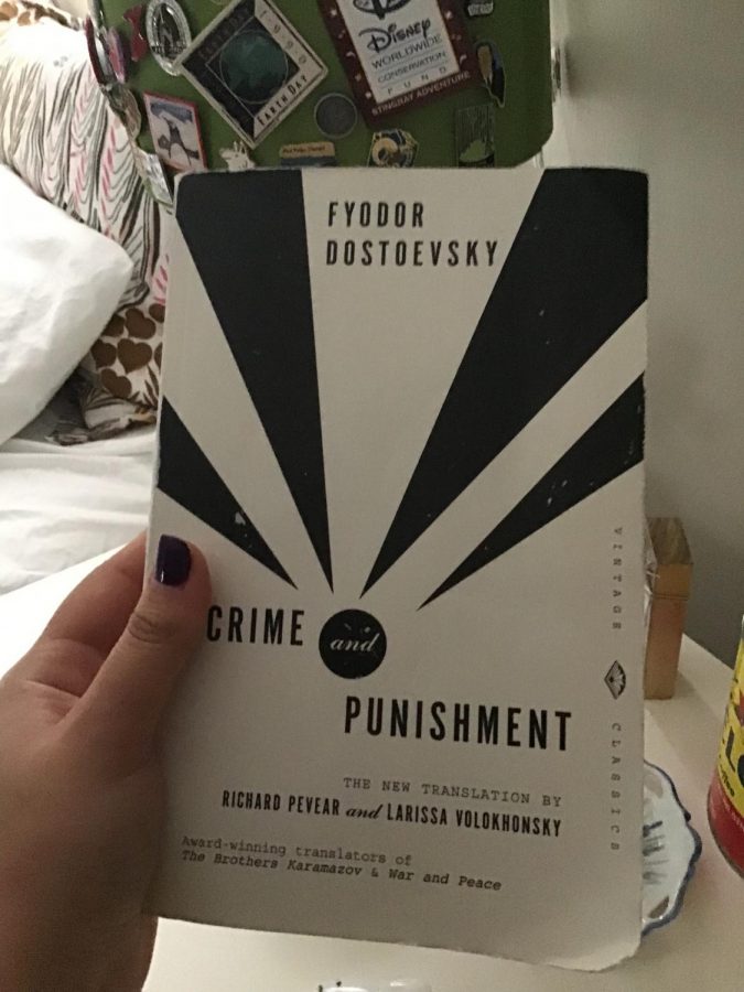 The writers personal copy of Crime and Punishment.