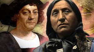 Christopher Columbus and Native American Indian.