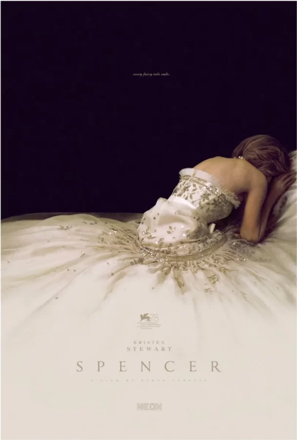 Kristen Stewart is seen in  the first poster promoting Spencer wearing Chanel couture.
