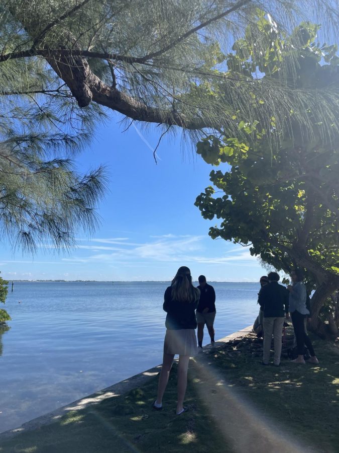 Mrs. Calleros’ Photography I and II students take themed pictures by the bay.