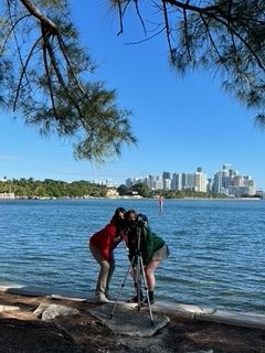 Photography students learning self portraiture 