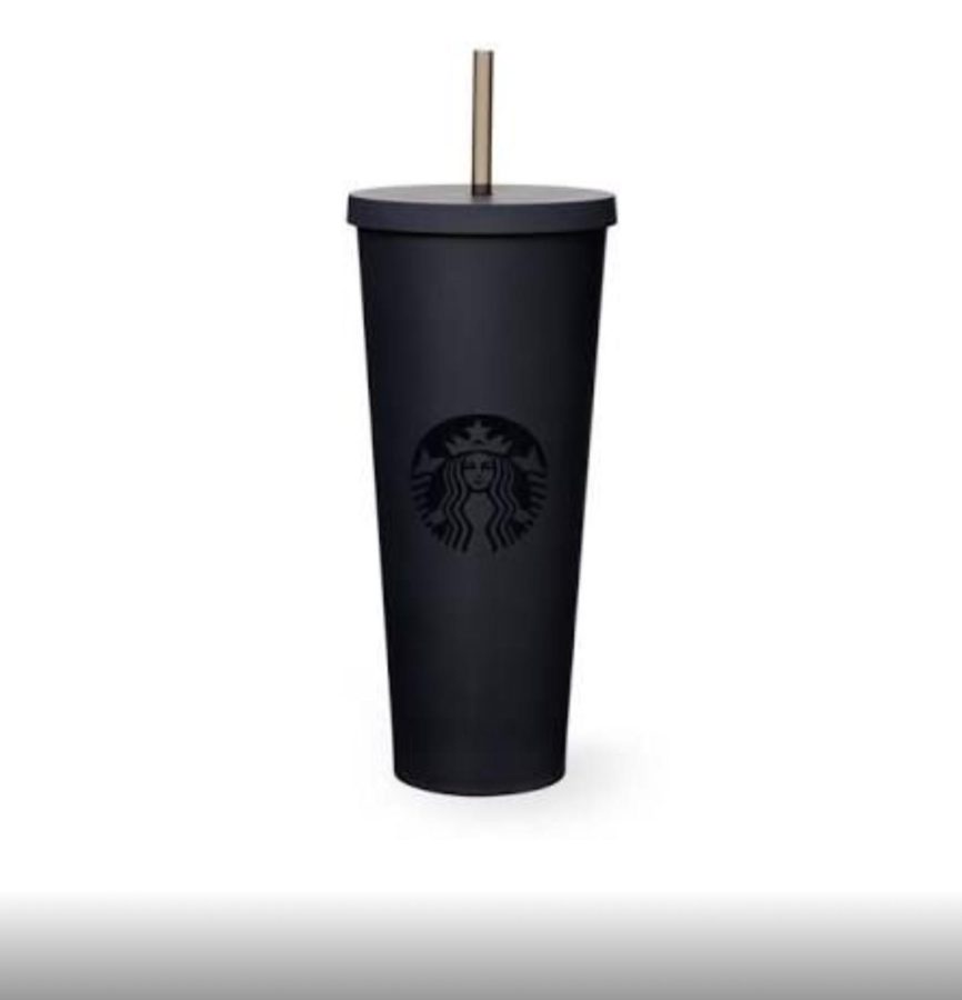 Starbucks reusable cup.