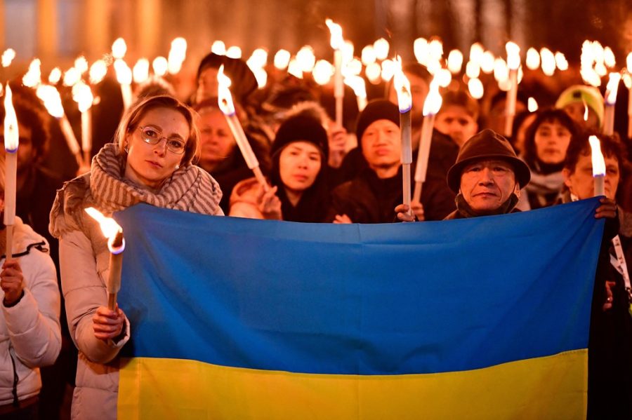 Ukraine protest for peace.