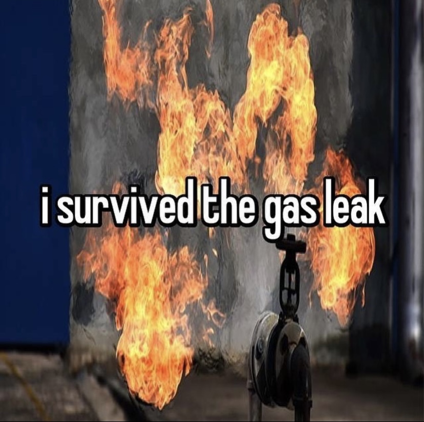 A meme created by @ilsaffirmations (not affiliated with ILS) on Instagram after the gas leak.