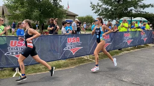 Marcella Orlandini running at Nationals for a Triathlon in Westchester, Ohio.