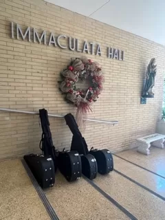Guitars refurbished by ILS students are ready for pick up.