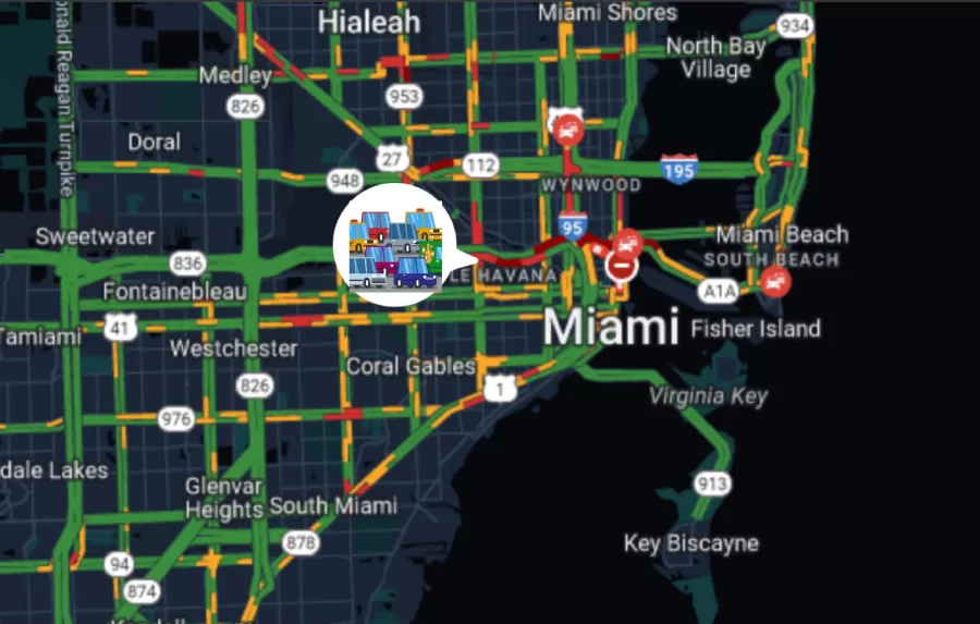 Traffic in Miami during rush hour is extreme, especially during the weekend. 