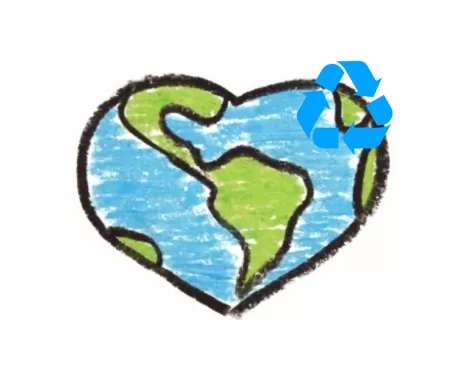 This illustration of the planet symbolizes the love environmentalists around the world have for their home.