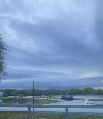 The view of the storm from Crandon Park in Key Biscayne, Florida highlights some of the dismal weather South Floridians experienced this past week.
