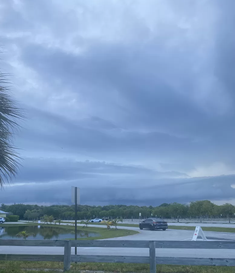 The view of the storm from Crandon Park in Key Biscayne, Florida highlights some of the dismal weather South Floridians experienced this past week.