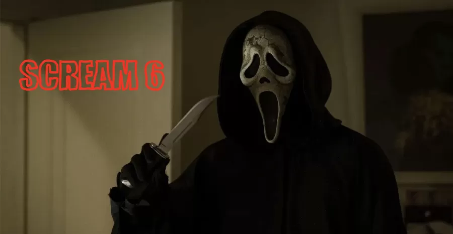 Ghost Face in action during the new 2023 Scream 6 film.