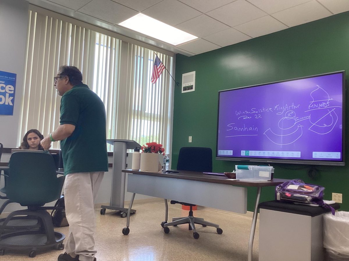 Dr. Montes always tries to keep a friendly and familiar environment when teaching his 12th grade students.