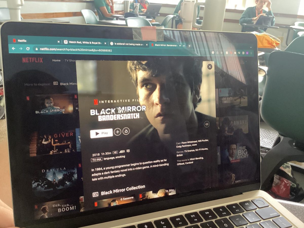 Popular interactive movie “Black Mirror: Bandersnatch” on an ILS student’s computer screen.