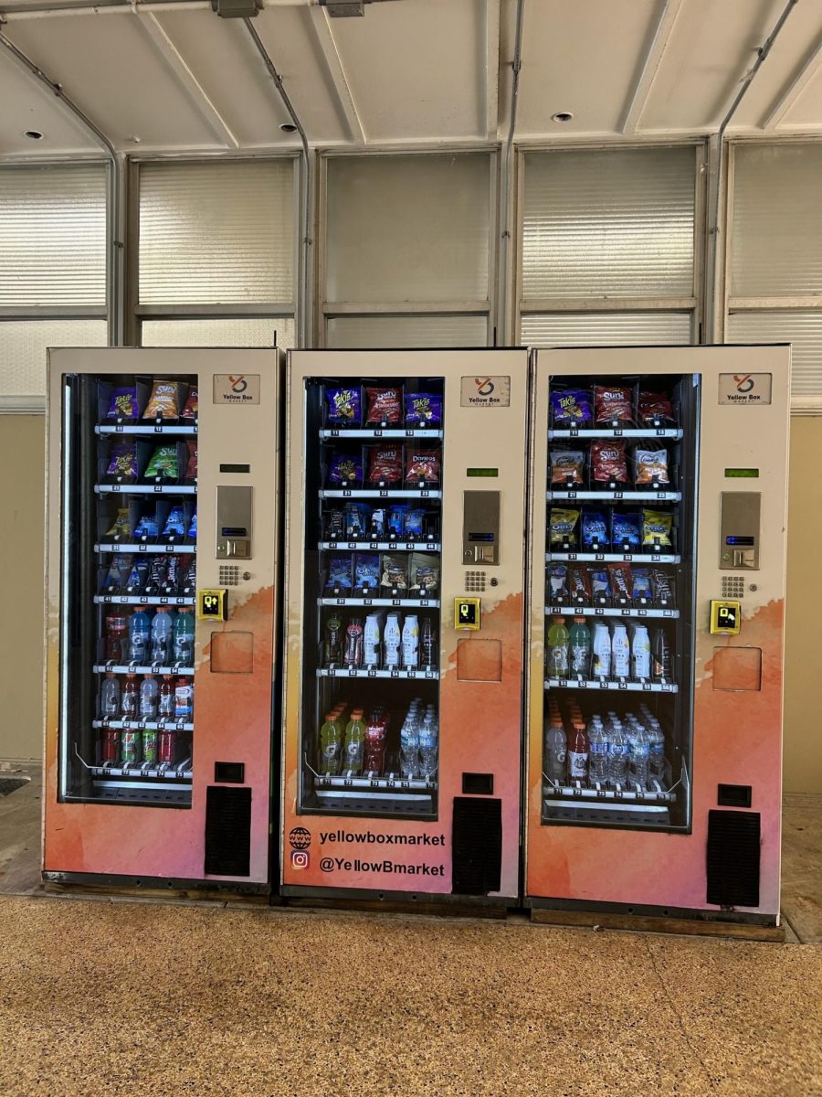 Vending machines are scattered throughout the campus, These ones are located next to the SLC.