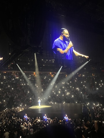 Rapper Drake takes center stage for his  Its All a Blur concert in Miami at the Kaseya Center.