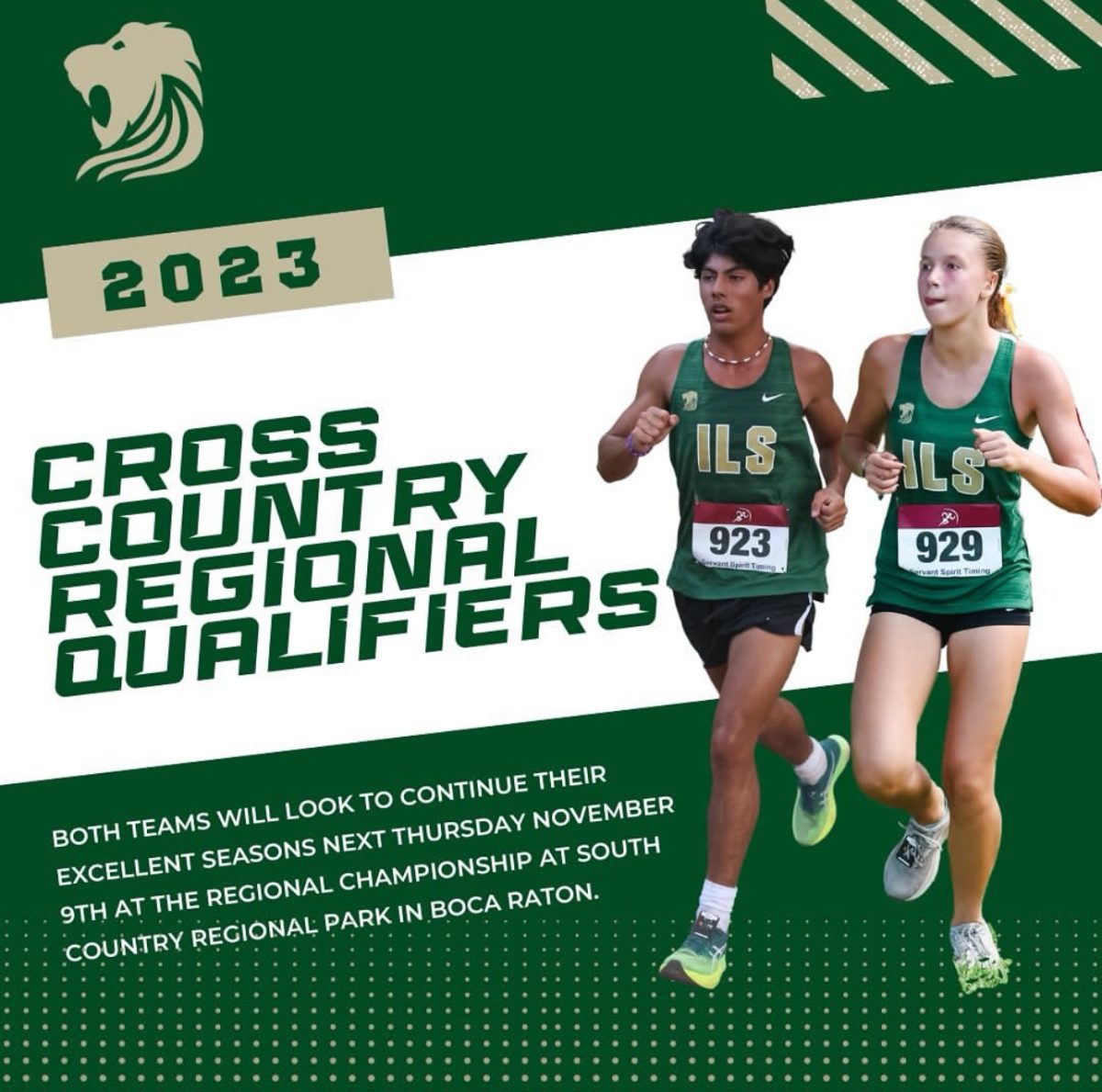 This display poster announces the recent success of the cross country team.