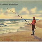 A man fishing off the beach getting ready for his first catch