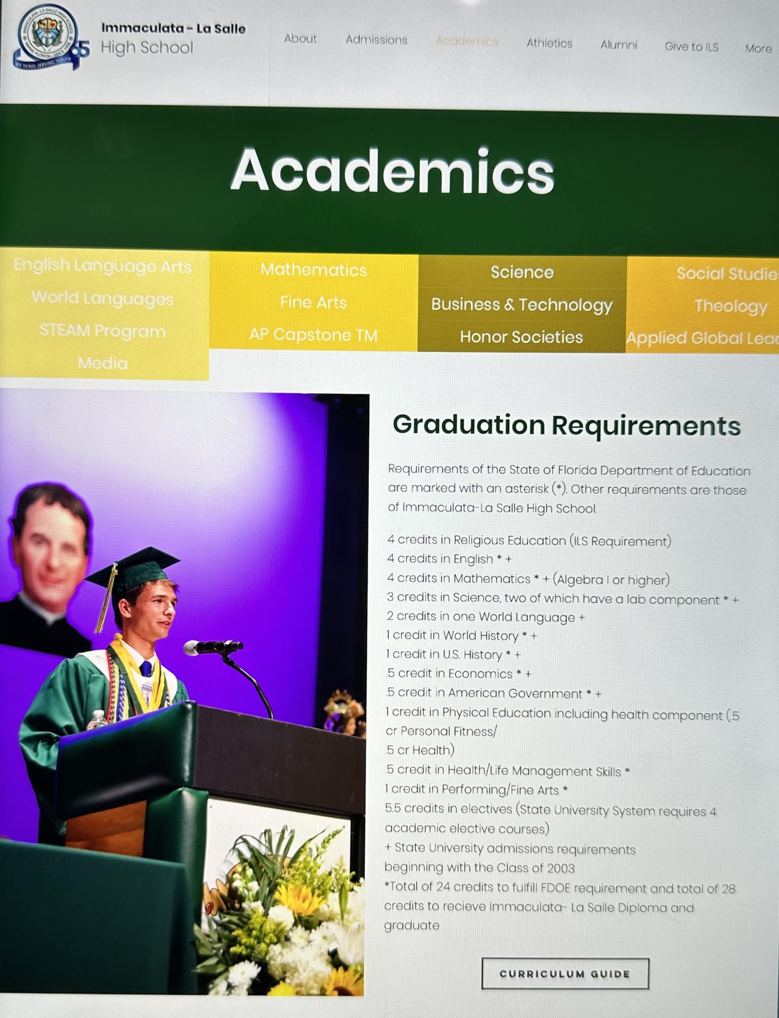The ILS website image of graduation requirements contains many important details seniors need to know.