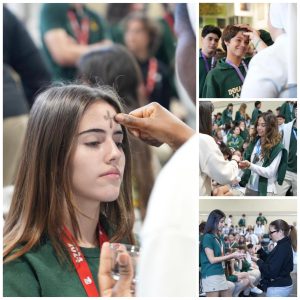 Students gather together every year to receive their ashes and communion at the annual Ash Wednesday Mass.