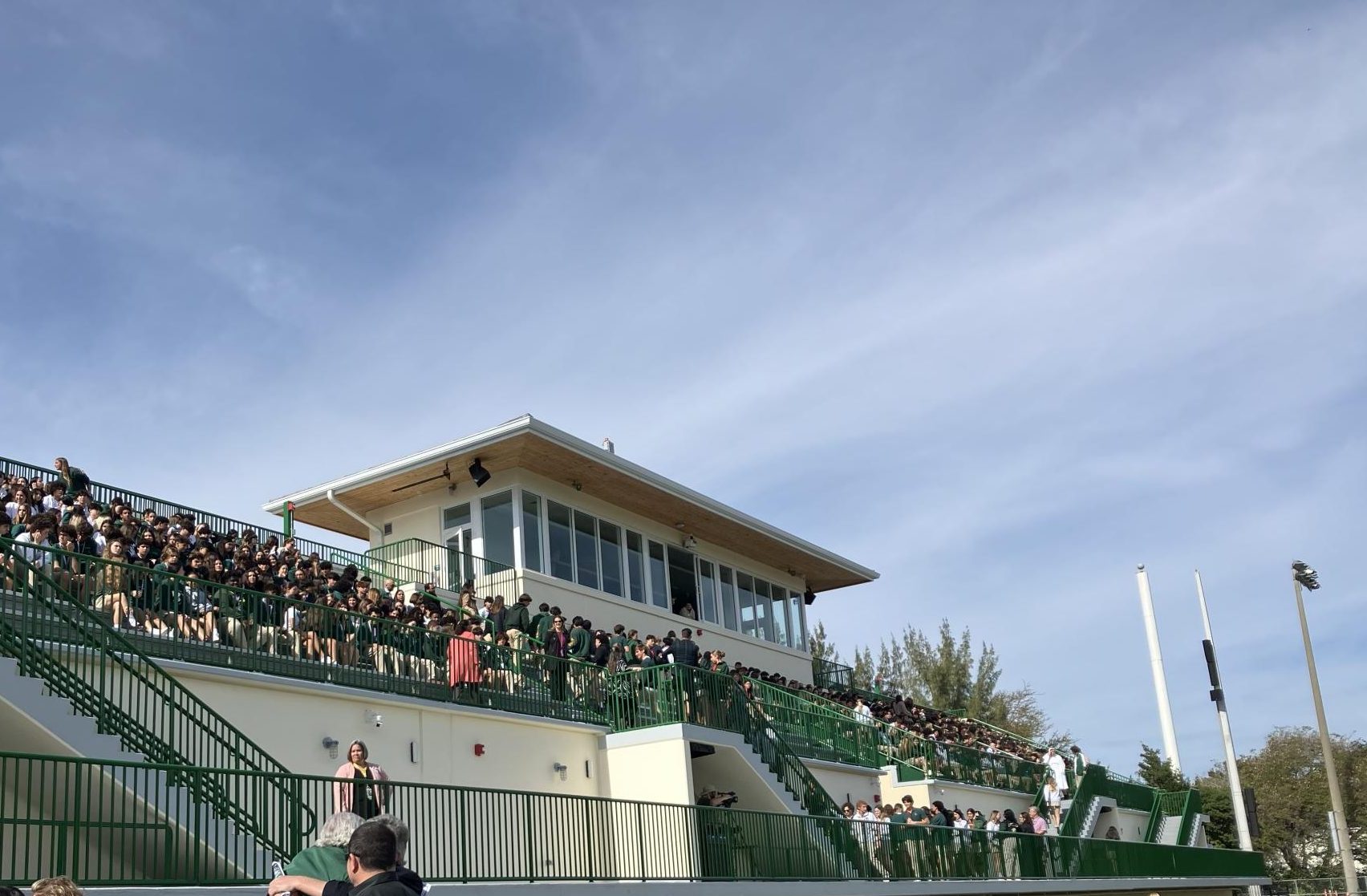 The brand new Grosso Parsons stadium is large enough to accommodate the entire school population.