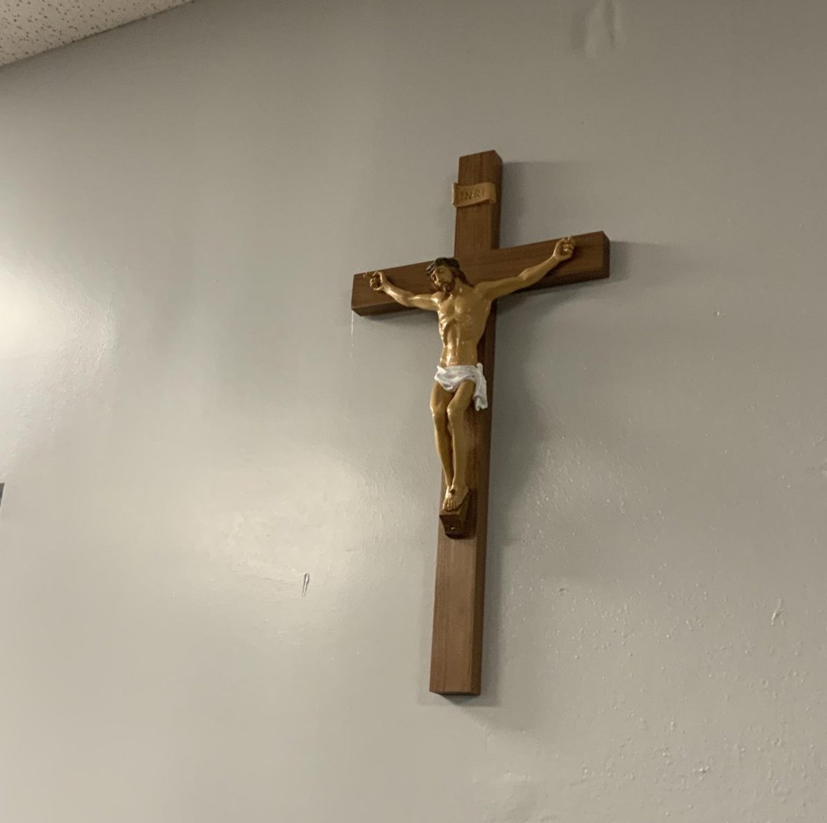 This crucifix, like the many in different areas of the ILS campus, is located in the SLC.
