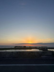 A fiery sunset with hues of pink and orange over Marathon, Florida, reminds everyone of God's presence, particularly in times of great sorrow.