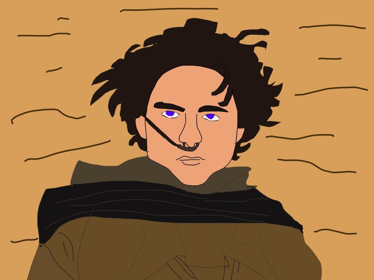 This rendering of Dune Part Two character as played by actor Timothee Chalamet reveals a bit of the mystery behind the character. Illustration: Ernesto Losada