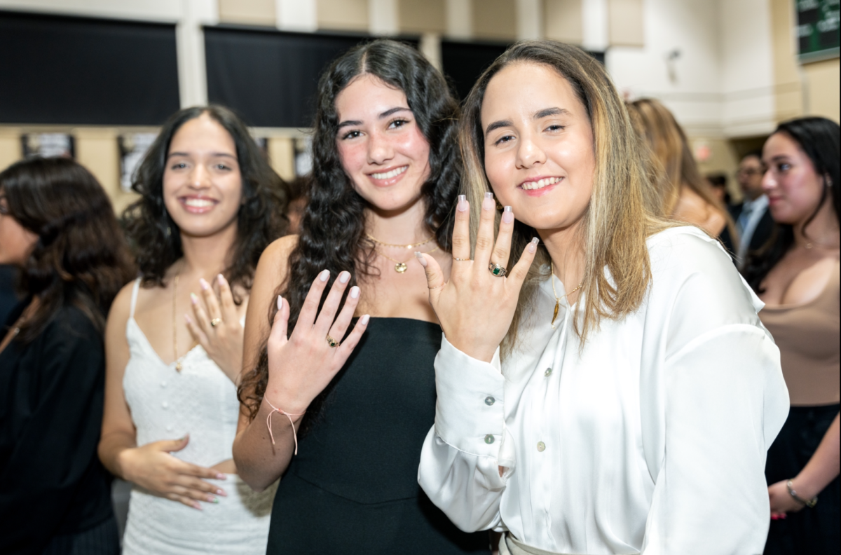 Juniors Stephanie Perrera, Alexandra Perez, and Gabriela Pinate get ready to embark on the journey to come---senior year.