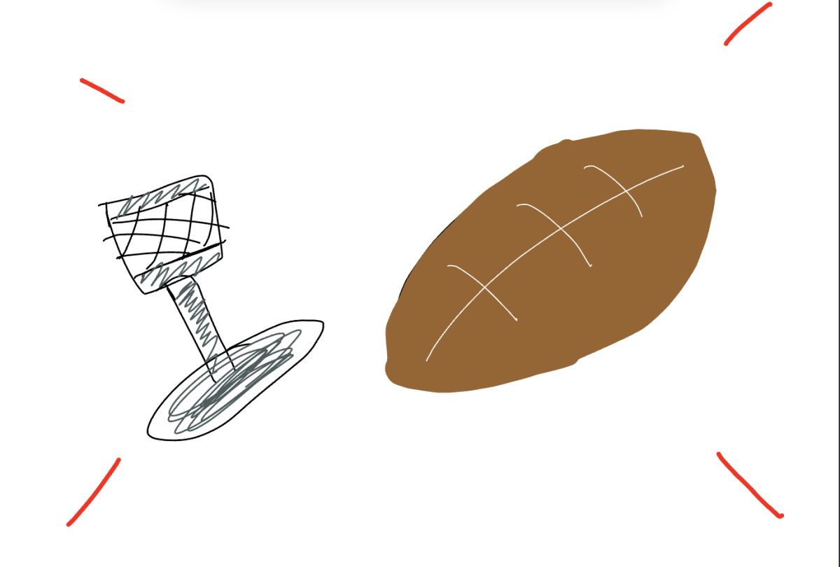 An illustration featuring a football and a microphone, symbolizing the sports broadcasting program.