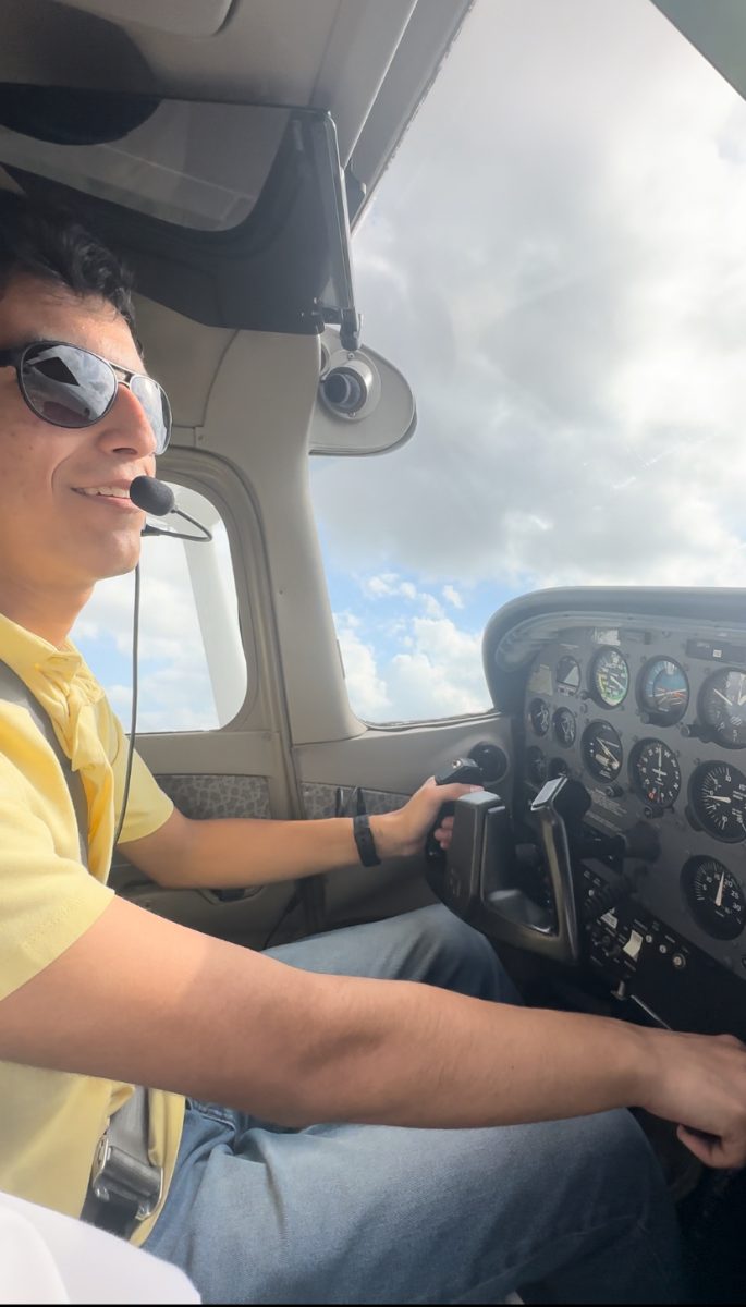 Sophomore Francisco Pages takes flight in his legendary steed, the Cessna-172.