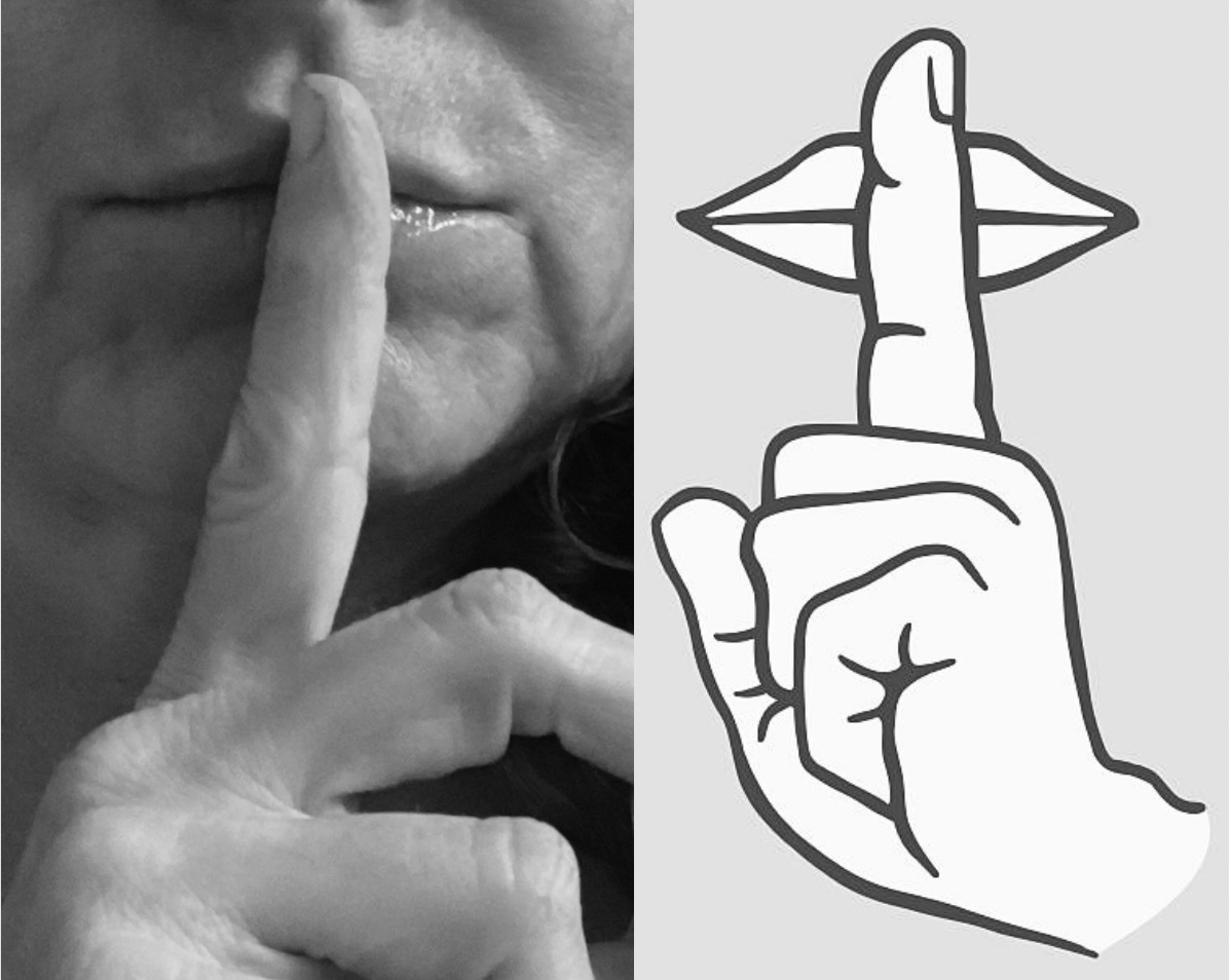 This photo illustration showcasing the shush symbol represents how many ILS students feel reluctant to share openly their political viewpoints.