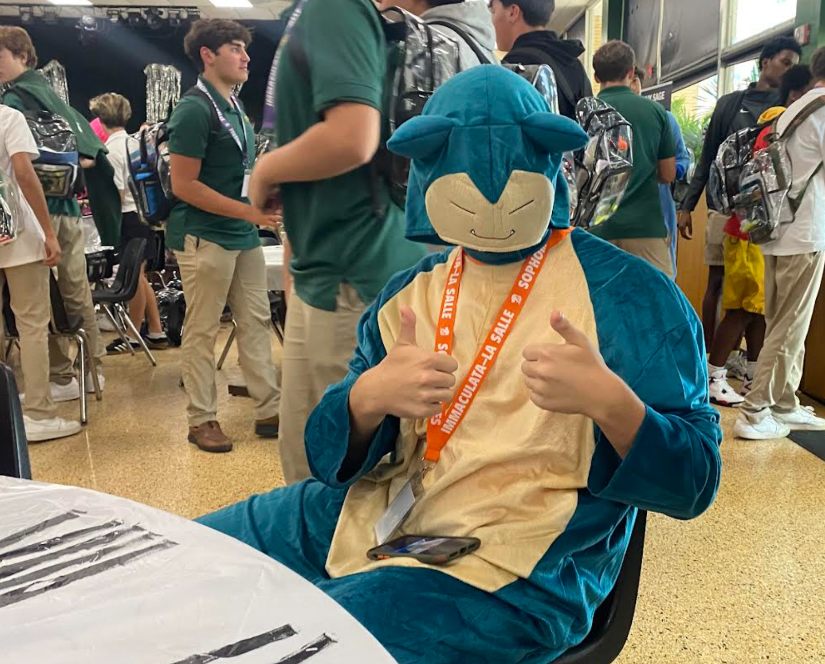 Sophomore Ryan Rosenberger shows his Homecoming spirit for “Dress as Your Favorite Childhood character/toy day” by dressing up as a character from Pokémon, one of many costume ideas you can use to plan your Halloween celebration.