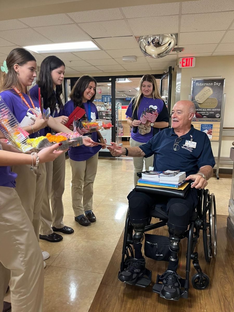 Volunteers distribute their home-made greeting cards and spend time with veterans.