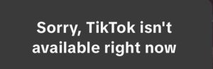 A screenshot of the top of the error message when attempting to open TikTok in the U.S appeared during the few hours it was banned.