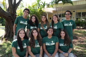 ILS swim team joins for a team picture just outside the school cafeteria. 