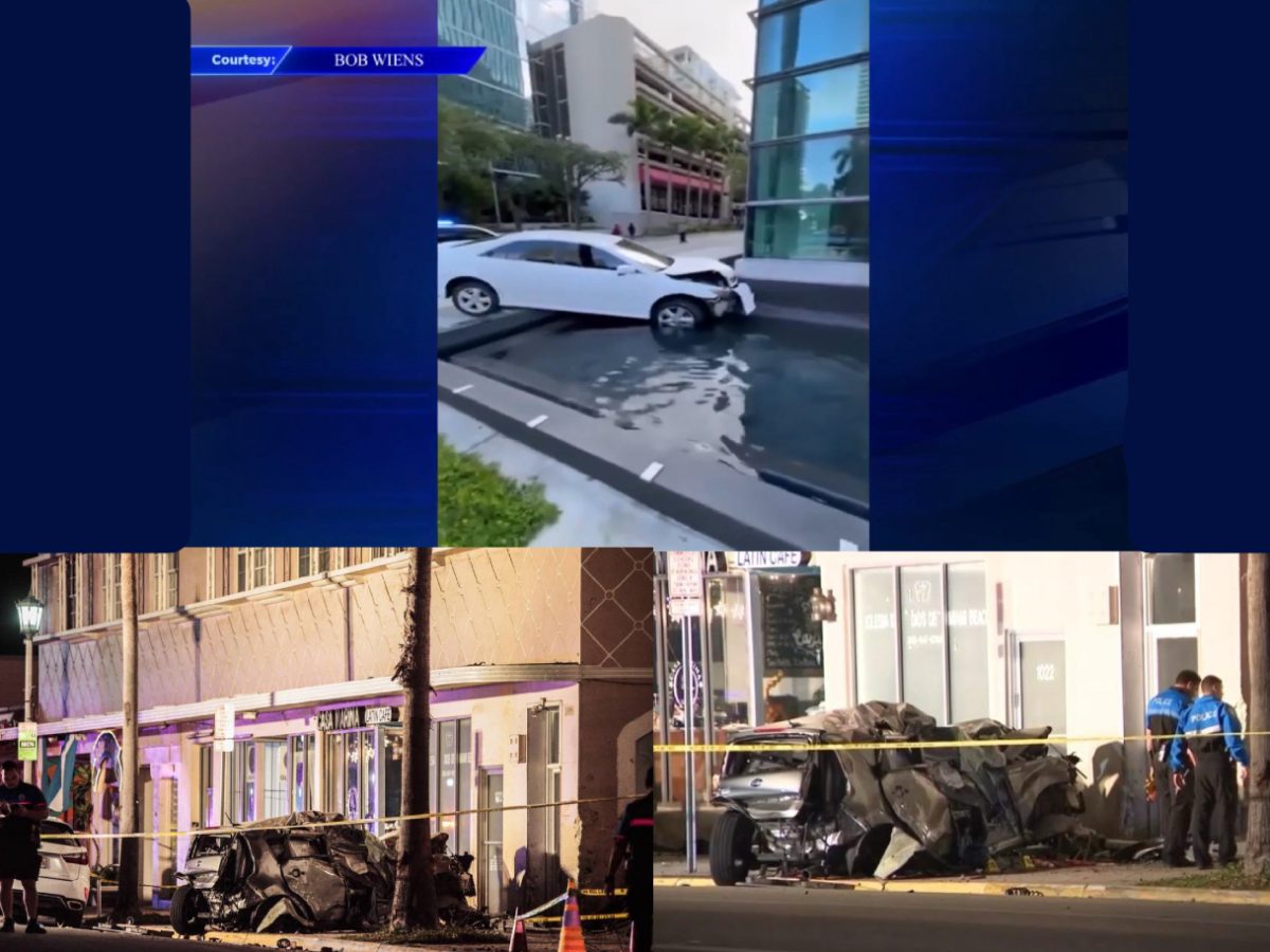 This photo collage highlights the rash of cars crashing into buildings in and around Miami Beach.