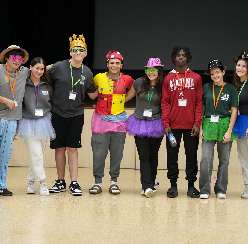 One of the groups at the Ignite retreat dressed up and used props for one of their many engaging activities.