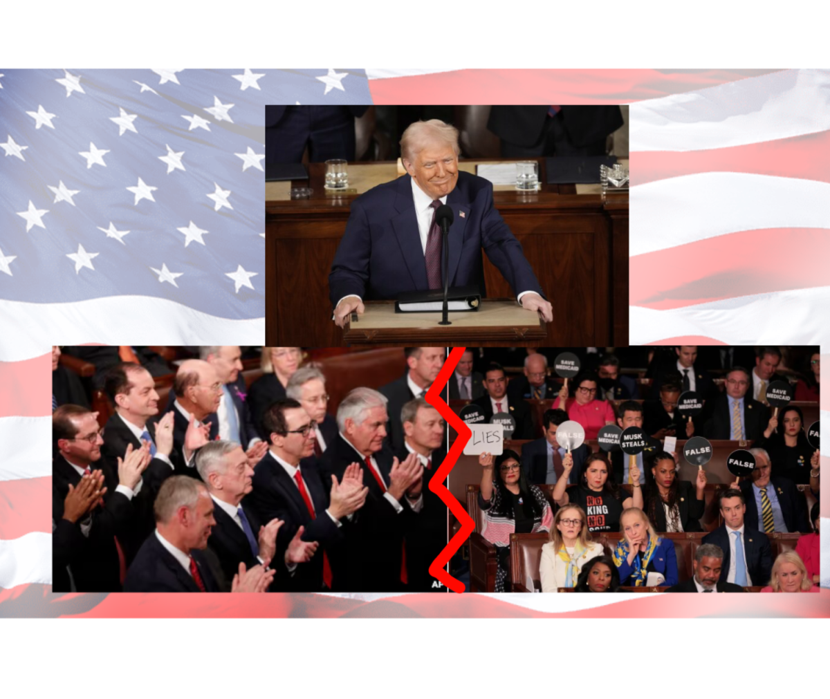 In a Congress divided, Mr. Trump receives support and opposition during his joint address. 